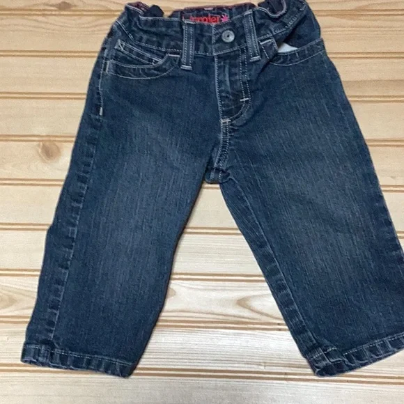 Wrangler Elastic Waist Snap Zipper Blue Jean Denim Unisex Jeans 4R‎