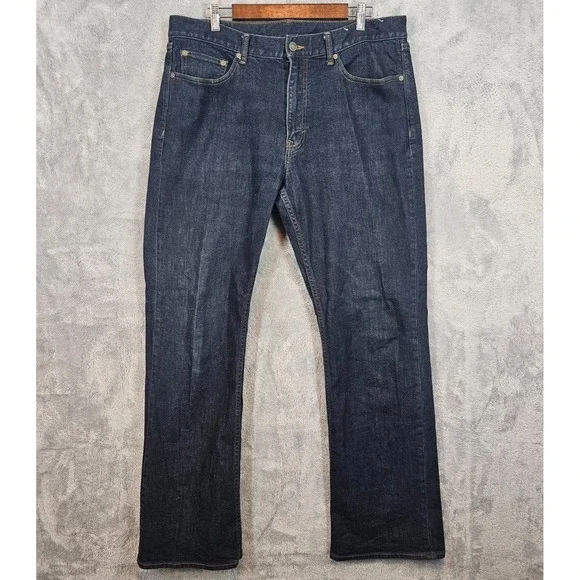 BANANA REPUBLIC OLX Bootcut Stretch Cotton Denim Jean Men 36x34 Dark Blue Indigo