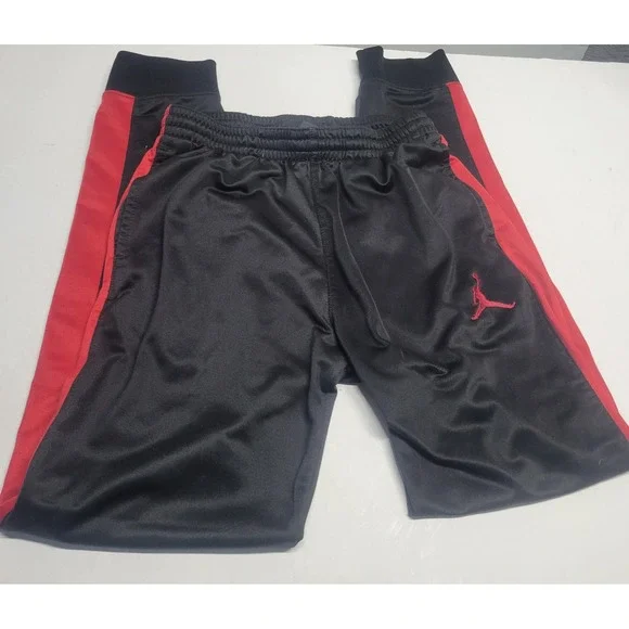 Jordan Youth Boys Black Red Side Stripe Jogger Pants Size Large‎ 12-13 Years