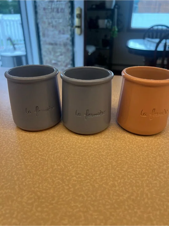 Ceramic Prep Jars Set - Gray and Orange