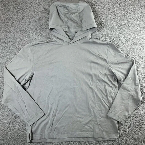 Banana Republic Mens Large Chrome Grey 100% Supima Cotton Authentic Tee Hoodie