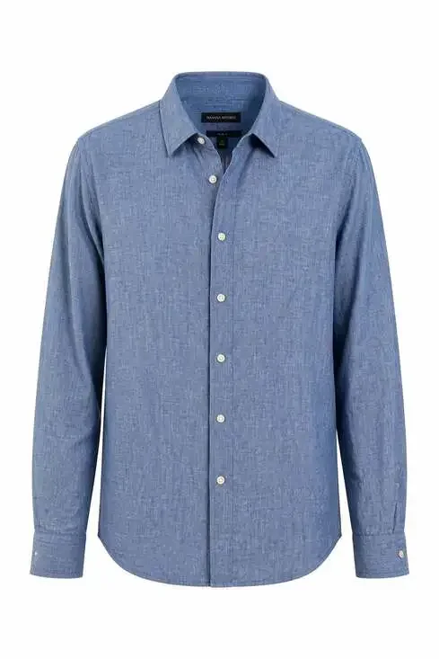 Banana Republic Slim Fit Linen Blend Long Sleeve Button-Up Shirt #1369