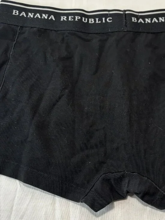 2 Pair - Unisex Banana Republic Fly Free Boxer Brief Trunks Black Sz Med NWOT