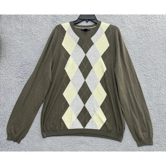 Banana Republic Light Weight Luxury Blend Argyle Sweater Mens XL