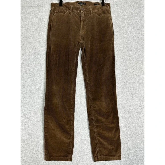 Banana Republic Traveler Corduroy Pants 30x30 Brown Stretch Slim Straight Leg