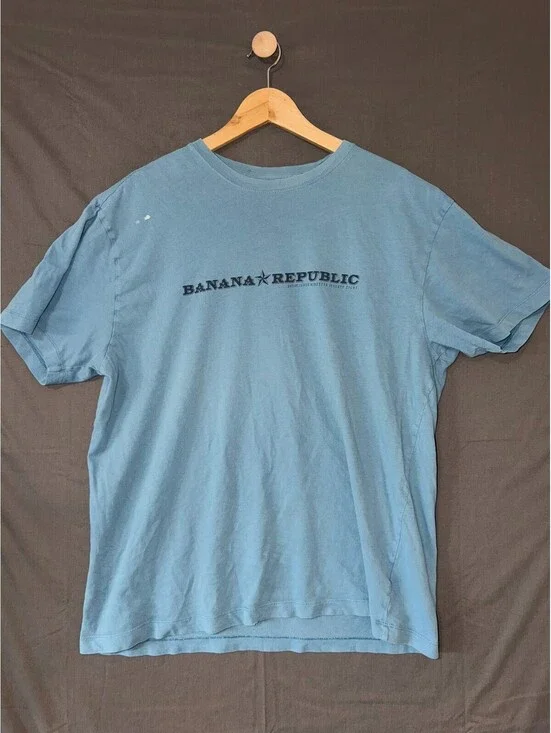 Banana Republic XL Blue Tee – Established 1978 Graphic – Casual Cotton Shirt