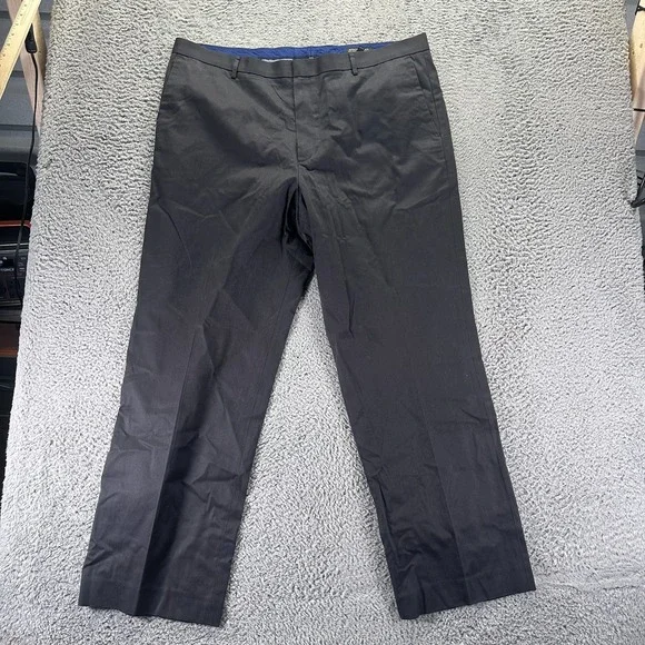 Banana Republic Pant Mens 42x32 Black Cotton Dress Straight Slim Preppy Business