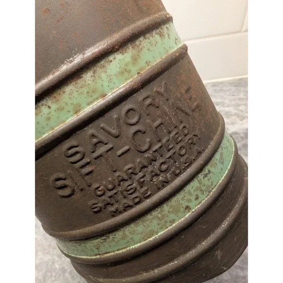 Vintage Savory Sift-Chine Sifter with Green Stripes, Made‎ In USA