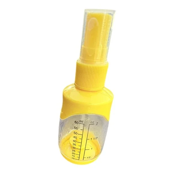 Unbranded Oil Spray Bottle Yellow Clear‎ Plastic 2oz 60ml Measuring Kitchen Tool