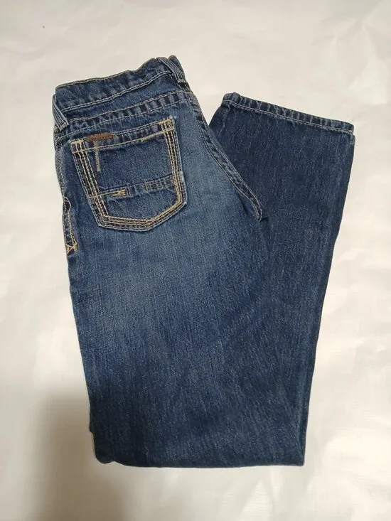 Ariat Denim B5 Slim Straight Boys Size 14 Western Cowboy Blue Jeans Embroidered
