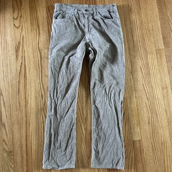 Vintage 70's Levi's Corduroy Pants‎ Men's 34x32 White Tab Light Brown Talon 42