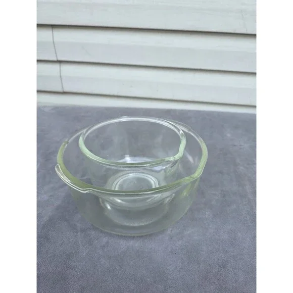 Vintage Sunbeam Glass Mixing Bowls Set Mixmaster Mixer Thick Glass 6.5