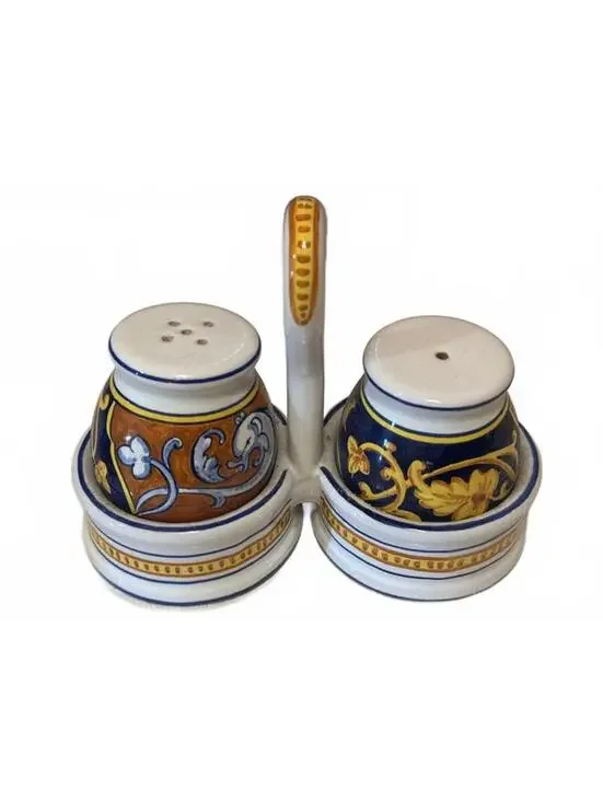 Vintage Cottura Italian Handpainted Ceramic Salt & Pepper Shakers Mini Pitcher