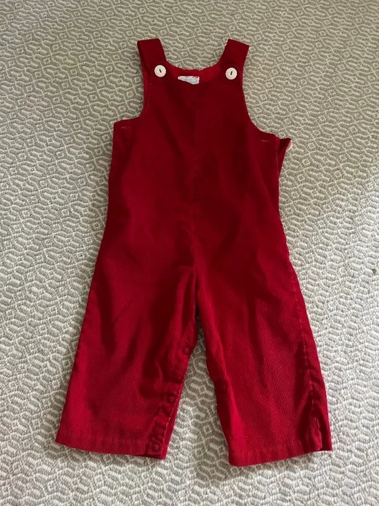 Betti Terrell Classic Red Kids Overalls 18-24m