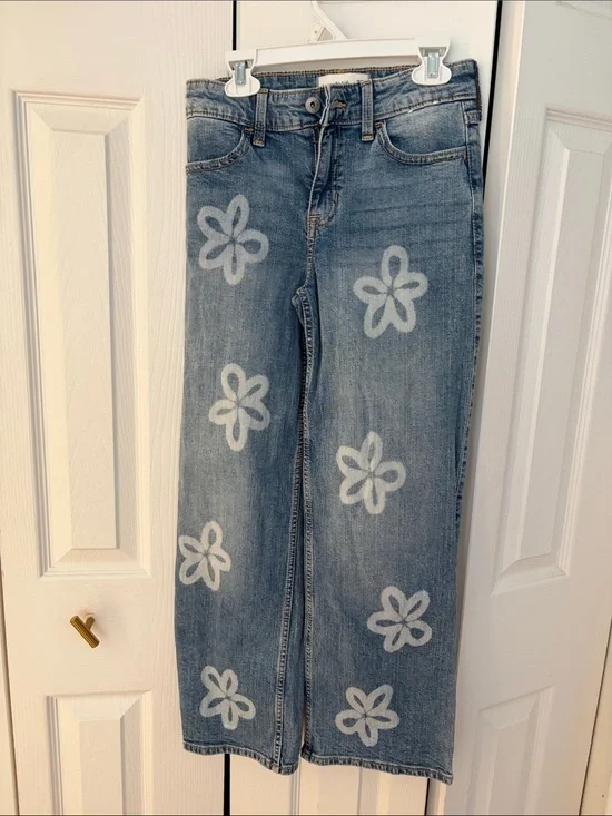 Abercrombie & Fitch Light Blue Floral Print Jeans