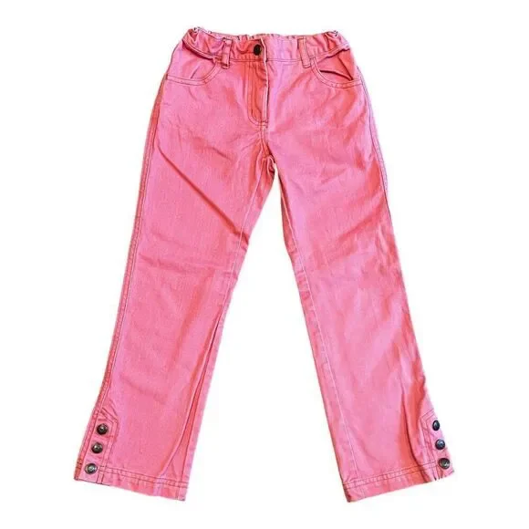 Janie & Jack Vintage Y2K Bubble Gum Pink Classic Style Denim Jeans Size 6