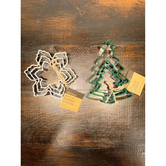 NEW 6 PC World Market Snowflake Christmas Tree Stainless steal Cookie Cutter‎