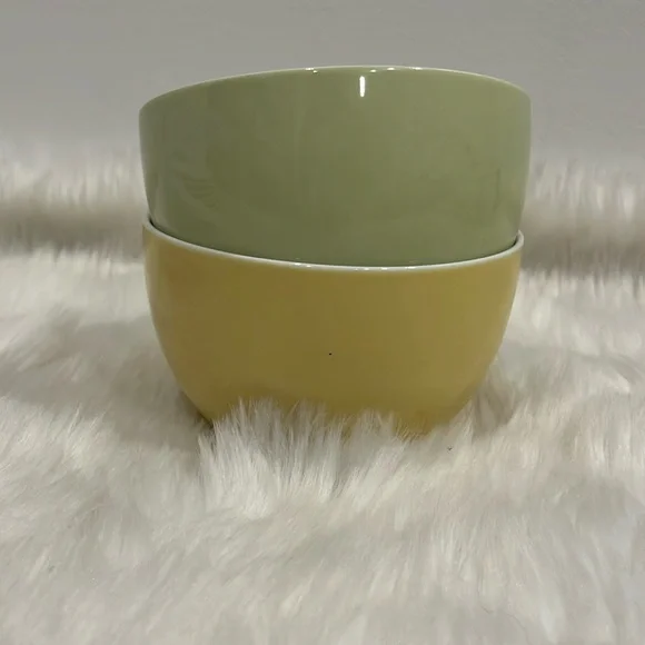 Thomas Sunny Day Bundle Set of 2 Green Yellow Porcelain Dishwasher Bowls