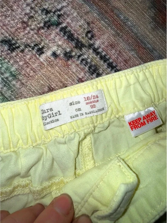 Zara yellow ruffle shorts toddler 18-24 months summer