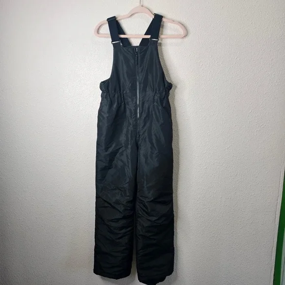The Childrens Place Kids Black Insulated Snow Bib Overalls Size 14 XL Winter Ski