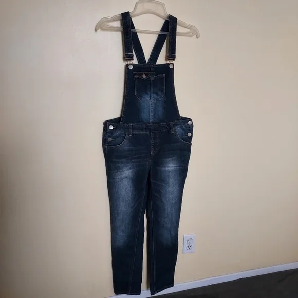 Cherokee dark wash denim overalls Girls XL/TG Western Cowgirl Farmer Ranch