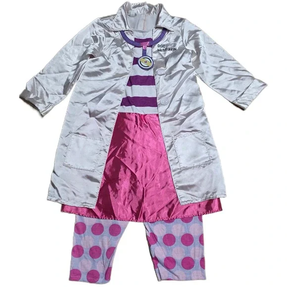 Disney Doc McStuffins Costume Girl's Size 4T/5T Doctor Coat Dress Up Play Outfit