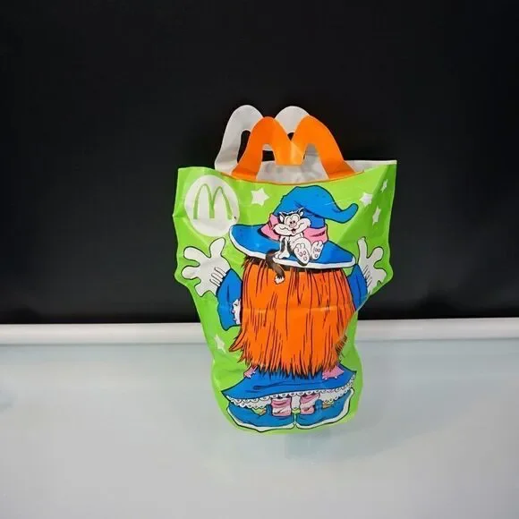 Vintage 1990 McDonalds Halloween Bag Trick or Treat Candy Vinyl Happy Meal