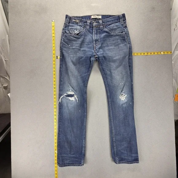 Vintage Levis Engineered Jeans Mens 34x34 Blue 504 Straight Zip Fly Medium Wash