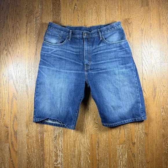 Levi's 569 Shorts Mens 38 Blue‎ Denim Jean Relaxed Fit Bermuda 5 Pocket Casual