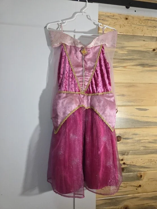 Vintage Y2K Disney Parks Sleeping Beauty (Aurora) Pink Dress Costume Size Large