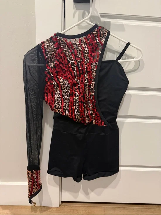 Weissman Black and Red Sequin Jazz Dance Costume