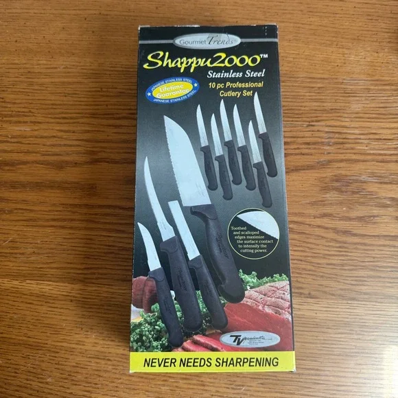Gourmet Trends Shappu2000 10‎ pc Professional Cutlery Set Stainless Steel 00658