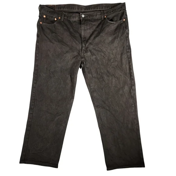 Levi's 505 Jeans Mens 48x31 Black Excellent Straight Leg‎ Regular Fit Denim