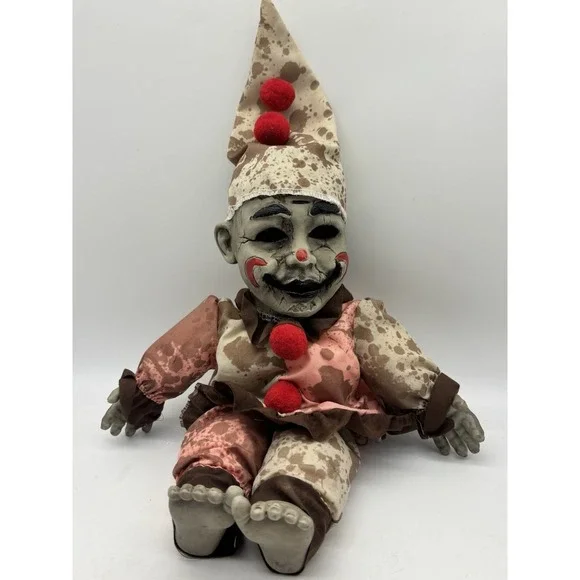 Spirit Halloween Creepy Clown Doll Haunted Horror Prop Distressed Speaks