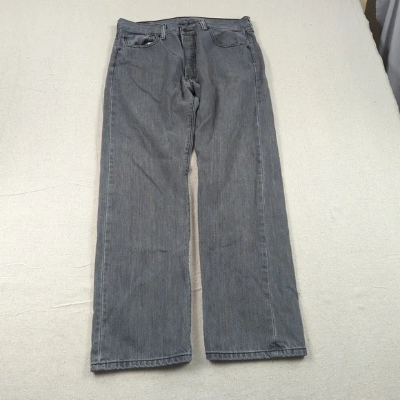 Levis 501 Jeans‎ Mens 34x30 Black Button Fly Casual Classic American Western
