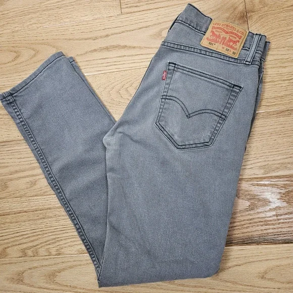 Levi's 511 Jeans Size 32X32 FIT 32X30 Gray Slim Fit Denim Stretch Pants
