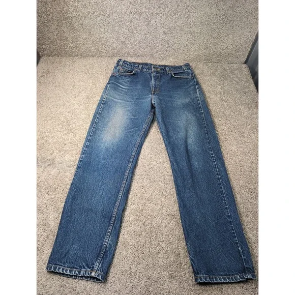 Levi's 505‎ Regular Fit Orange Tab Straight Leg Jeans Mens Blue W36 L30 Denim