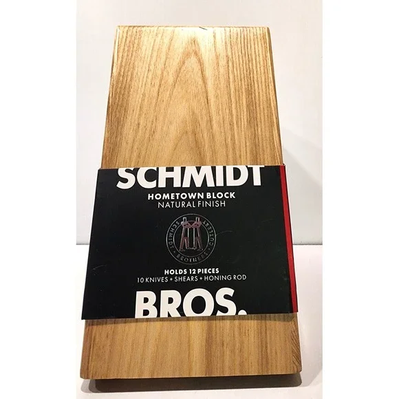 Schmidt‎ Brothers 12 Slot Hometown Knife Block  Natural Finish New