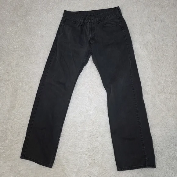 Levi's‎ 505™ Men’s Regular Fit Straight Leg Black Jeans 33x32 Vintage