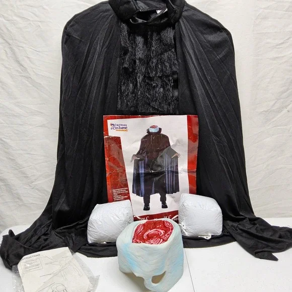 California Costume Headless Horseman Kids Large 10-12 Black Gothic Spooky Outfit