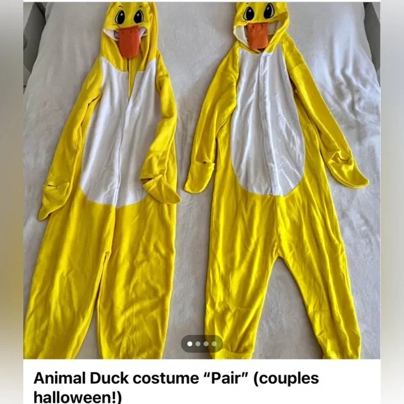 Adults Yellow Duck Onesie Costume with Hood - Unbranded