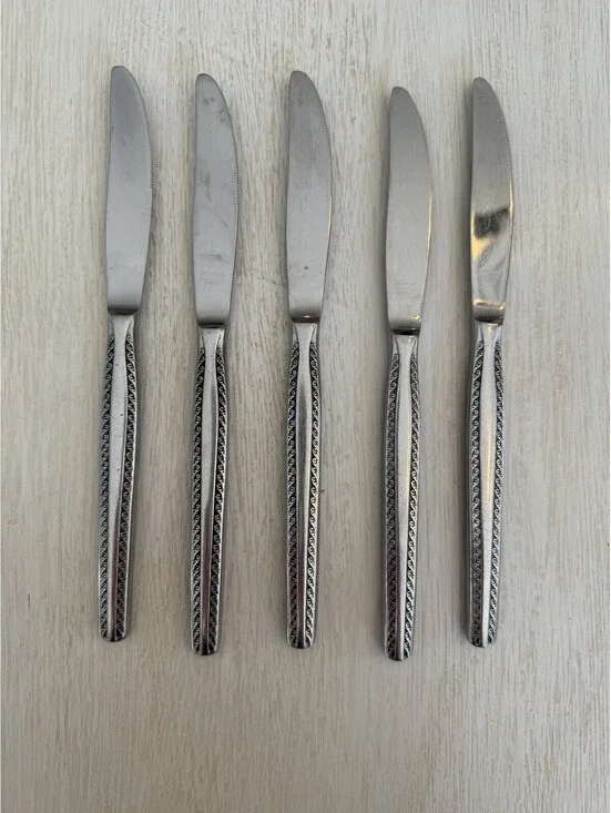 National Stainless “Granada” Dinner Knives Set Of 5 Japan