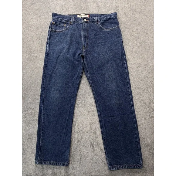Levis 505 Jeans‎ Mens Measured 37x28 Blue Regular Fit Straight Leg Medium Wash