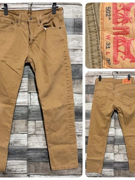 Levi’s 502 Regular Tapered Jeans Pants Men’s 31x30 Brown Stretch READ