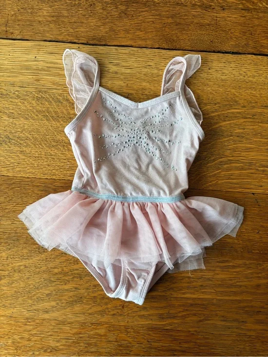 More Than Magic Pink Tulle Ballet Leotard with Rhinestones
