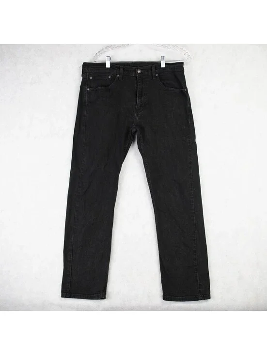 Levi's 505 Regular Fit Straight Jeans Men's Size 33x28(Tag 33x30) Black Cotton