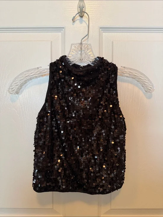 balera Black Sequin Dance Top