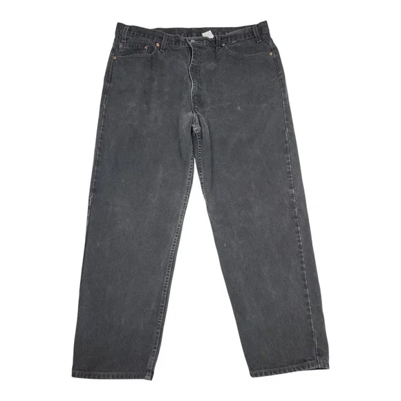 Vintage Y2K 90s Levis 550 Relaxed Fit Jeans 40x29 Faded Black Denim