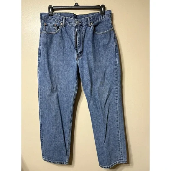 Levis 550 Jeans 38x30 Mens Blue Denim Tapered Leg Relaxed Fit Medium Wash Casual