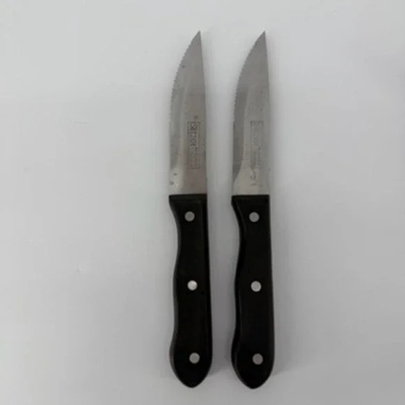 Slitzer Rostfrei‎ Stainless Steel Serrated Steak Knives Triple Rivet Set of 2